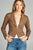 Ladies fashion long sleeve zip front blazer