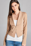Ladies fashion long sleeve zip front blazer