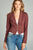 Ladies fashion long sleeve zip front blazer