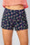 Ladies fashion navy floral print scalloped hem shorts