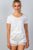 Ladies fashion crochet hem w/ mesh detail mini shorts