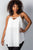 Ladies fashion plus size white sheer front cut-out plus size top