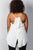 Ladies fashion plus size white sheer front cut-out plus size top