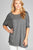 Ladies fashion elbow sleeve round neck rayon spandex jersey tunic top