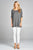 Ladies fashion elbow sleeve round neck rayon spandex jersey tunic top