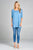 Ladies fashion elbow sleeve round neck rayon spandex jersey tunic top