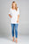 Ladies fashion elbow sleeve round neck rayon spandex jersey tunic top