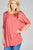 Ladies fashion elbow sleeve round neck rayon spandex jersey tunic top