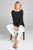 Ladies fashion long sleeve round neck rayon spandex jersey tunic top