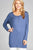 Ladies fashion long sleeve round neck rayon spandex jersey tunic top
