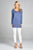 Ladies fashion long sleeve round neck rayon spandex jersey tunic top