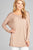 Ladies fashion long sleeve round neck rayon spandex jersey tunic top