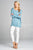 Ladies fashion long sleeve round neck rayon spandex jersey tunic top