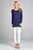 Ladies fashion long sleeve round neck rayon spandex jersey tunic top