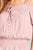 Ladies fashion short sleeve open shoulder smocked detail w/eyelet woven top
