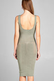 Ladies fashion sleeveless double deep v-neck knit mini dress - merchandiserus2