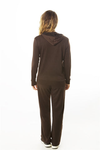 Ladies fashion french terry hoodie jacket and pant set