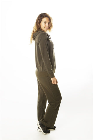 Ladies fashion french terry hoodie jacket and pant set