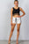 Ladies fashion  boho embroidered tassel tie short