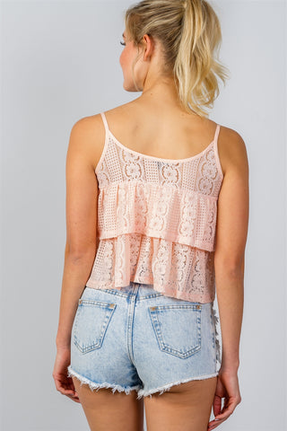 Ladies fashion double layer cropped cami top