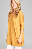 Ladies fashion band elbow sleeve round neck rayon spandex jersey tunic top