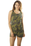 Ladies fashion camo-ladies racer back camouflage romper shorts