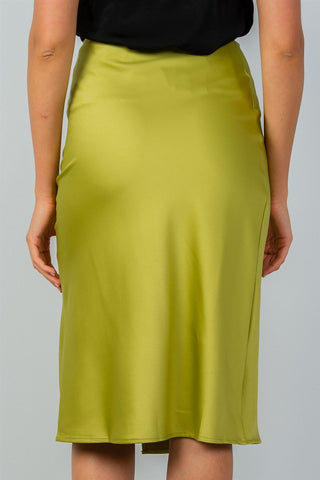 Ladies fashion side slit midi skirt