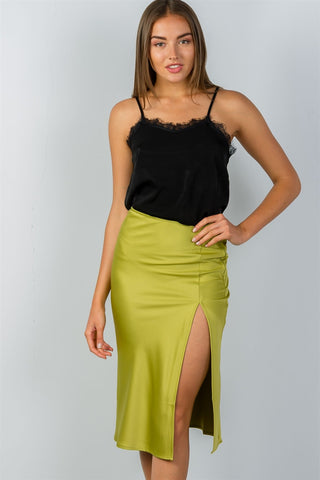 Ladies fashion side slit midi skirt