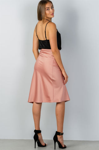 Ladies fashion side slit midi skirt