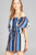 Ladies fashion off the shoulder flounce multi stripe woven romper