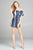 Ladies fashion off the shoulder flounce multi stripe woven romper