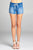 Ladies fashion drawstring detail denim short pants