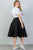Ladies fashion plus size midi length black midi skirt