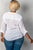Ladies fashion plus size roll-sleeve with spike button detail v neckline with spike top