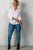 Ladies fashion plus size roll-sleeve with spike button detail v neckline with spike top