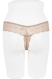 Floral lace opening lace thong panty