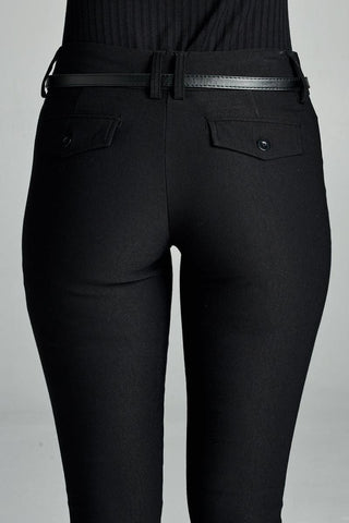 Ladies fashion belted bengali long pants