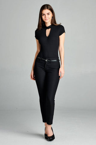 Ladies fashion belted bengali long pants