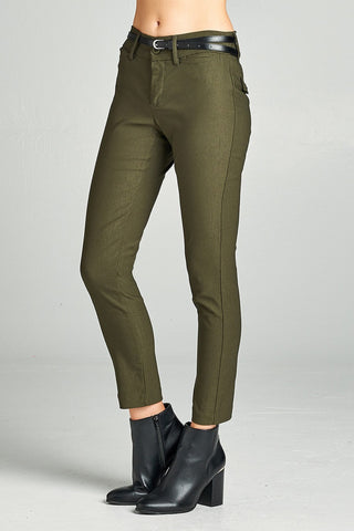 Ladies fashion belted bengali long pants