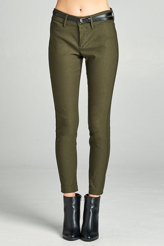 Ladies fashion belted bengali long pants