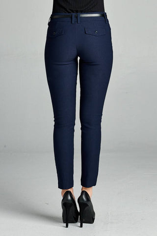 Ladies fashion belted bengali long pants