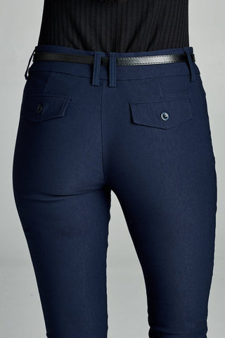 Ladies fashion belted bengali long pants