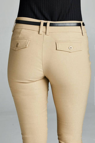 Ladies fashion belted bengali long pants