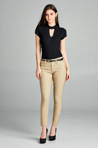 Ladies fashion belted bengali long pants