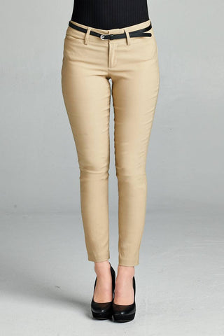 Ladies fashion belted bengali long pants