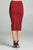 Ladies fashion ponte pencil midi skirt