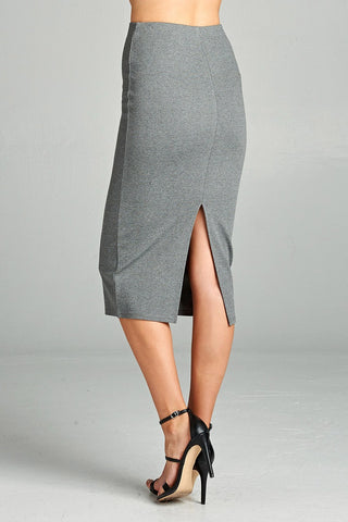 Ladies fashion ponte pencil midi skirt