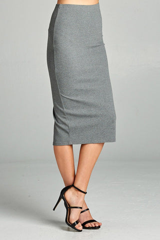 Ladies fashion ponte pencil midi skirt