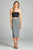 Ladies fashion ponte pencil midi skirt