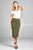 Ladies fashion ponte pencil midi skirt
